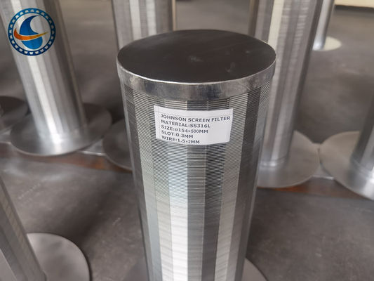 Tubo dello schermo di cavo del cuneo di scanalatura del tamburo 0.1mm del setaccio di Antivari di sostegno Ss304